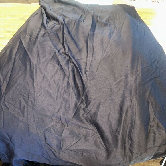 La Femme Womens Off the Shoulder Ruched Satin Trumpet Gown 12 Navy. NWOT. 16 - Picture 5 of 11